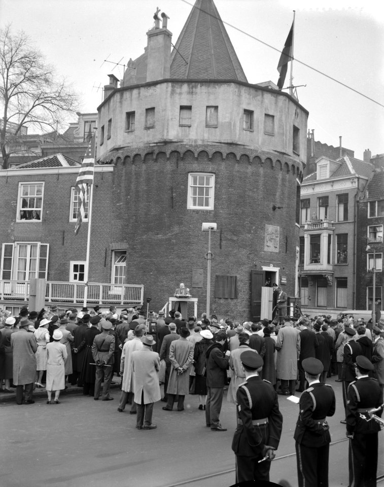 Henry Hudsonherdenking , onthulling van een gedenkplaat in de Schreierstoren, wa, Bestanddeelnr 910-2744