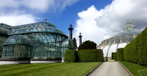 Greenhouse view - Royal Castle of Laeken - Brussels, Belgium - DSC07071