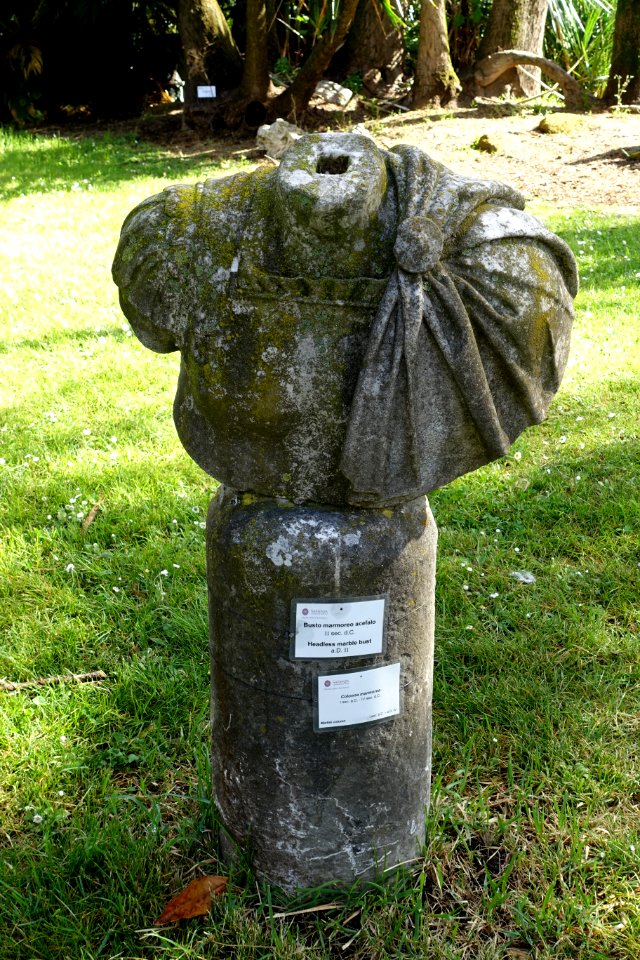 Headless marble bust, 2nd century AD - Orto botanico - Rome, Italy - DSC09827