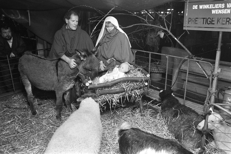 Levende kerststal in winkelcentrum Babylon in Den Haag, Bestanddeelnr 933-8485
