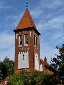 Heilige Familie, Strasburg (Uckermark) Nahaufnahme Turm