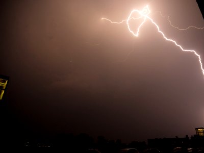 Lightning at thunderstorm from Spandauer-See-Brücke 34