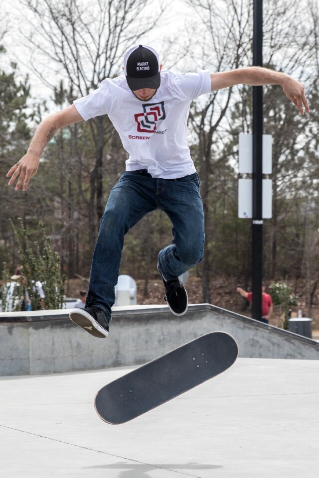 Skateboard action sport