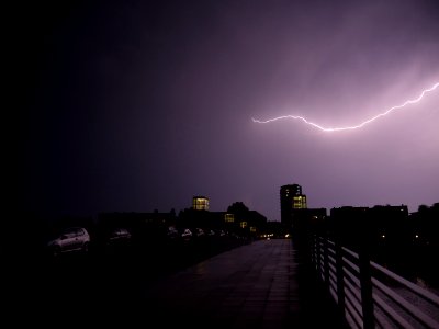 Lightning at thunderstorm from Spandauer-See-Brücke 130