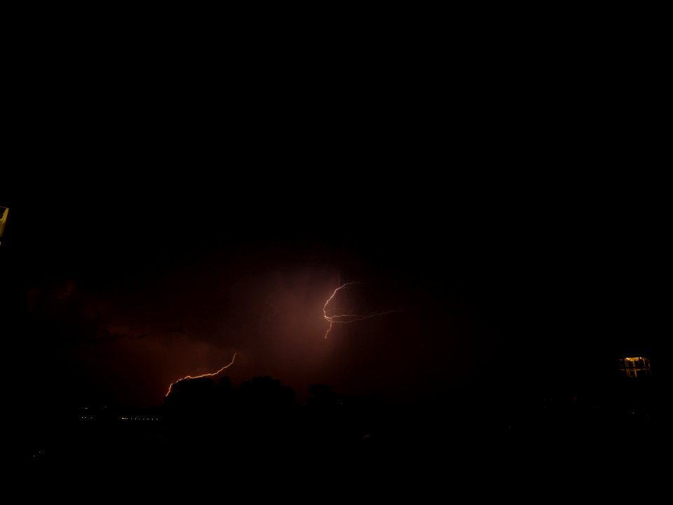 Lightning at thunderstorm from Spandauer-See-Brücke 68