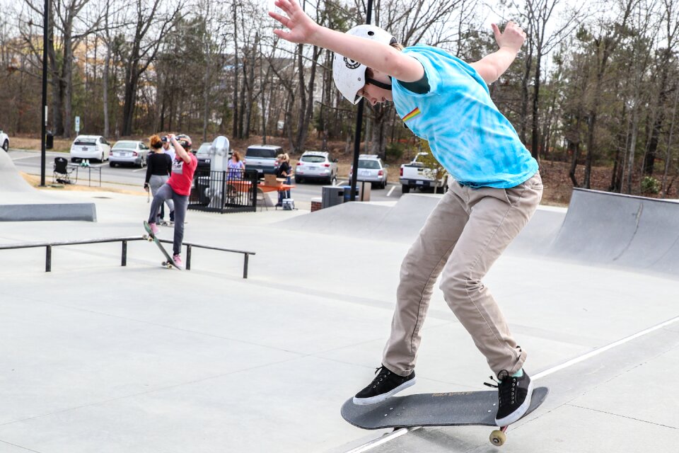Skateboard action sport