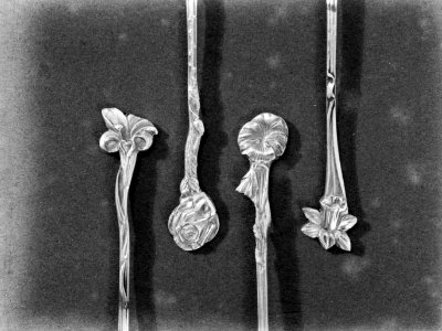Lepeltjes met bloemen van de fa Gerritsen & Van Kempen in Zeist, Bestanddeelnr 190-0545