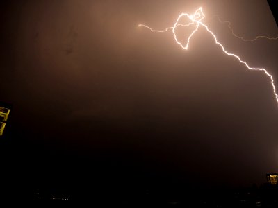 Lightning at thunderstorm from Spandauer-See-Brücke 35
