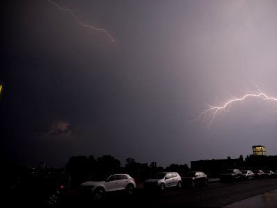 Lightning at thunderstorm from Spandauer-See-Brücke 59