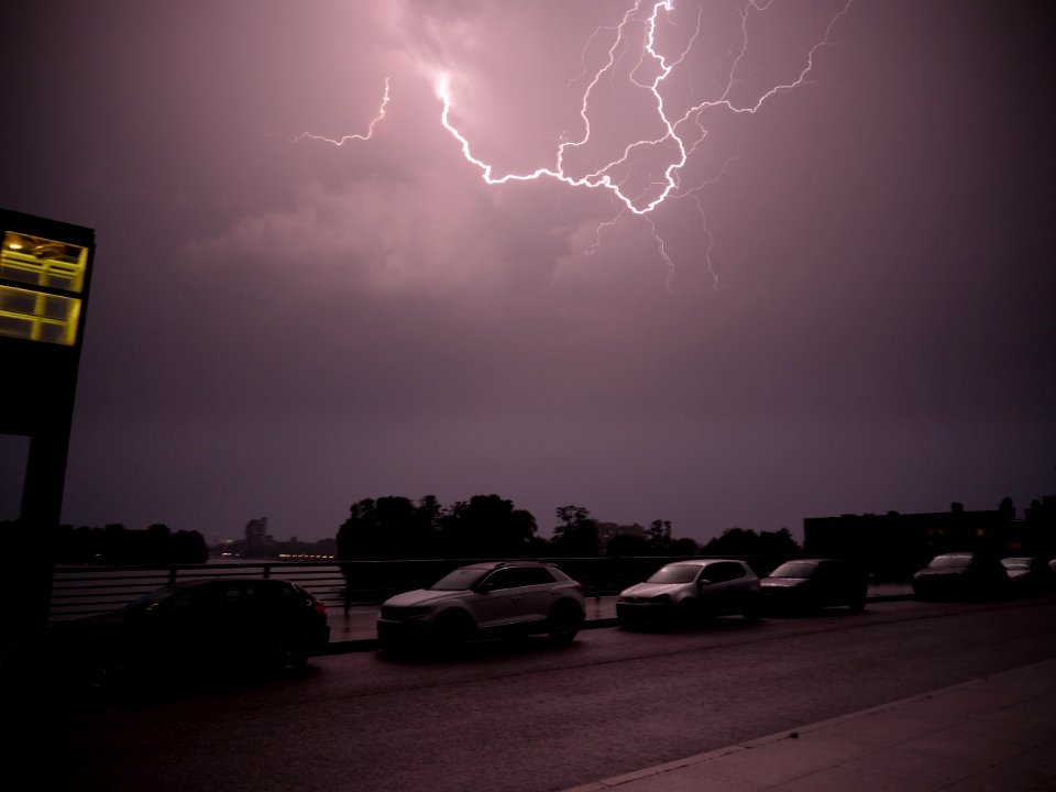 Lightning at thunderstorm from Spandauer-See-Brücke 18