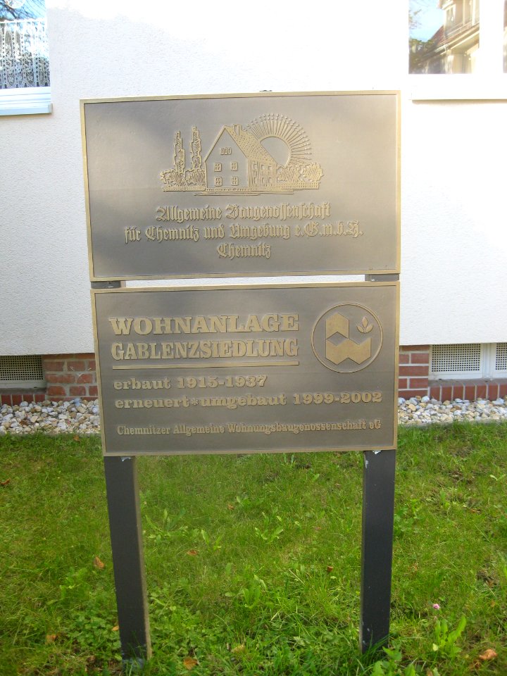 Lindenhain, Schild Gablenzsiedlung