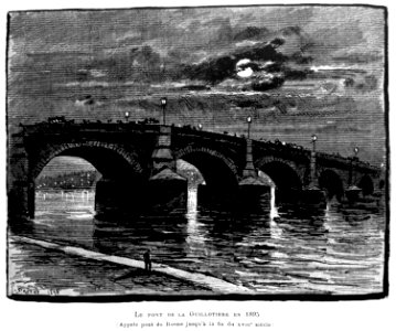 Le Lyon de nos pères, Vingtrinier et Drevet, 1901, page 018, dessin de Joannès Drevet, le pont de la Guillotière en 1895