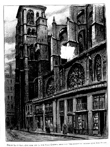 Le Lyon de nos pères, Vingtrinier et Drevet, 1901, page 039, Rougeron-Vignerot-Demoulin et Joannès Drevet, église Saint-Jean, côté nord sur la rue Saint-Étienne