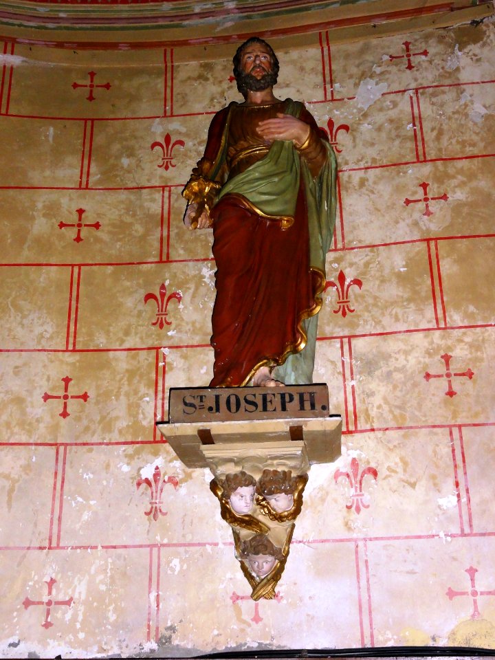 Le Grez (Sarthe) église, statue Saint Joseph