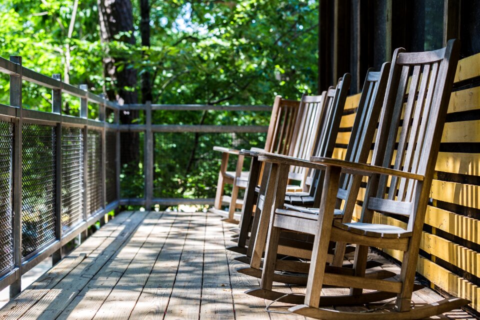 Outdoors porch rocking chairs