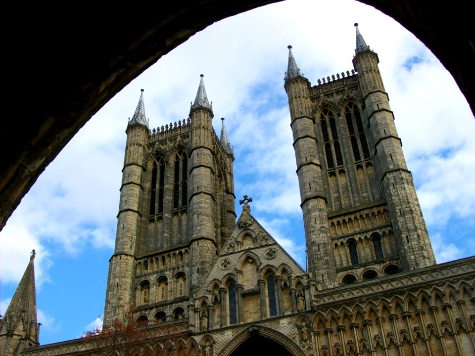 Lincoln Cathedral, west towers from Exchequergate