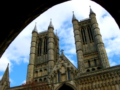 Lincoln Cathedral, west towers from Exchequergate