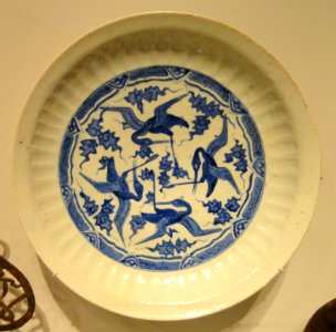Large Dish with Cranes and Cloud Bands, c. 1600-1620, Safavid dynasty, Iran - Sackler Museum - DSC02529 photo