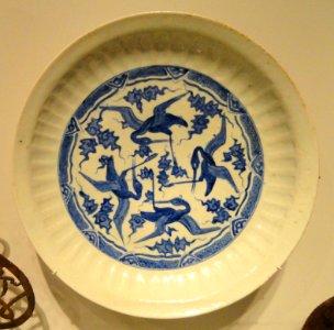 Large Dish with Cranes and Cloud Bands, c. 1600-1620, Safavid dynasty, Iran - Sackler Museum - DSC02529