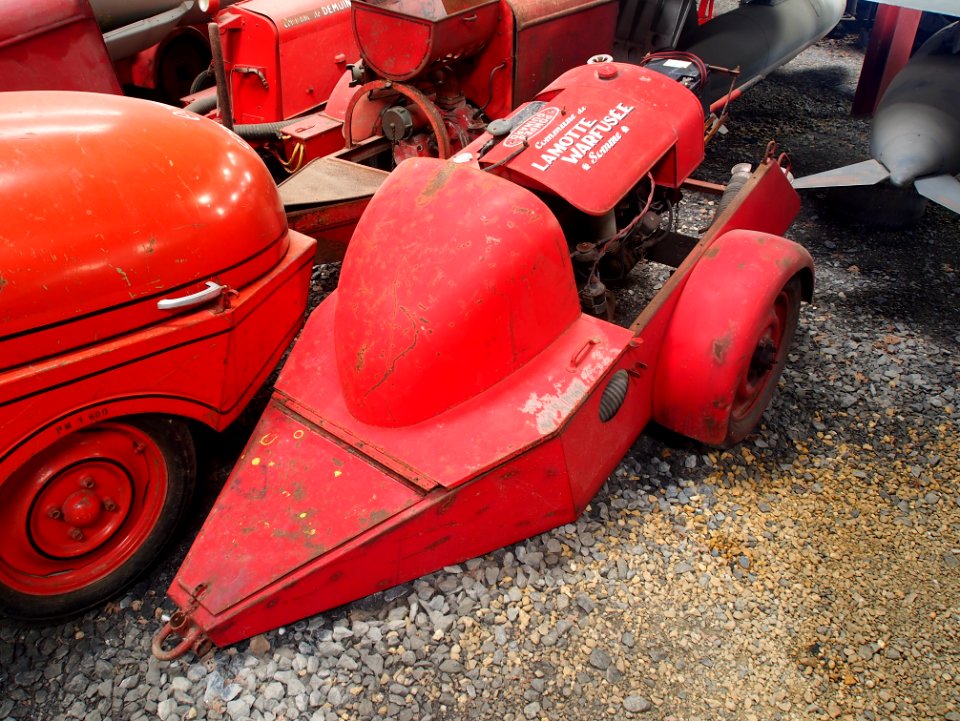 La Motte Warfusee, Pompes Guinard, Fire fighting pump trailer, Musée de l'Epopée de l'Industrie et de l'Aéronautique, pic 2
