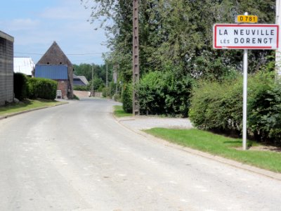 La Neuville-lès-Dorengt (Aisne) city limit sign