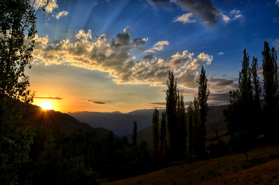 Nature view grass mountain