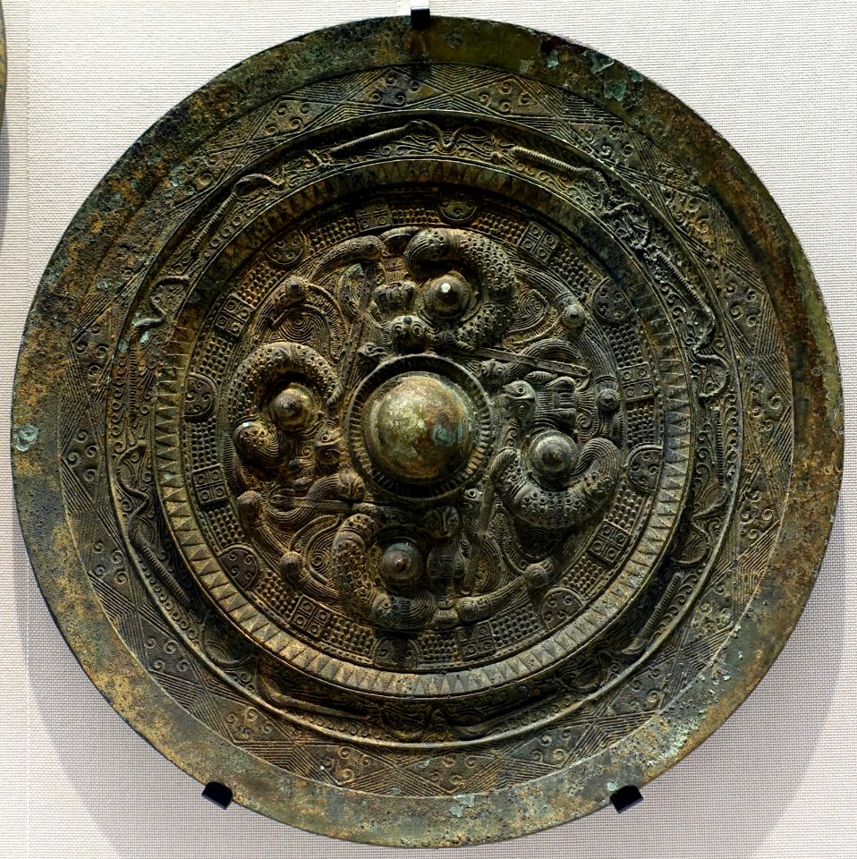Large domestic mirror, Kofun period, 300s-400s AD, bronze - Tokyo National Museum - Ueno Park, Tokyo, Japan - DSC09135