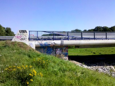 Lauersche Brücke bzw. Bauwerk 8 die S 46 über das Elsterhochflutbett führend -Westende- im August 2017