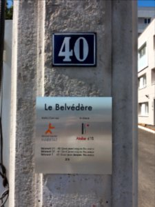 La Mulatière - Quai Jean-Jacques Rousseau - Numéro 40 - Plaque Le Belvédère