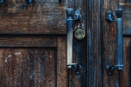 Door handle gray door photo