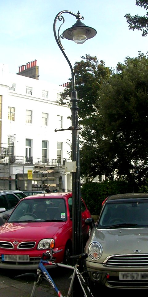 Lamp-post at 28 Sussex Square, Kemp Town, Brighton (IoE Code 481320)