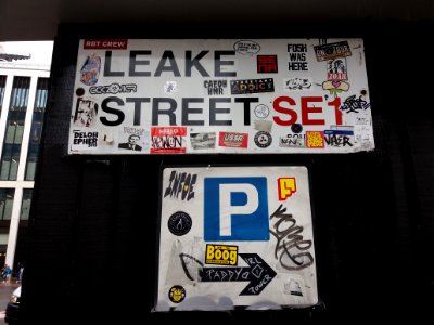 London - Leake Street, sign photo