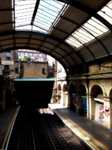 London - Paddington station, platforms seen from the bridge photo