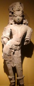 Male deity, India, Madhya Pradesh, c. 12th century, red sandstone, HAA photo