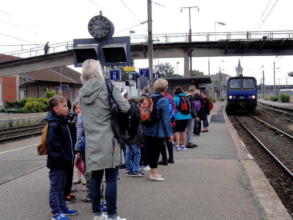 Lunéville (M-et-M) gare, arrivée d'un train régional