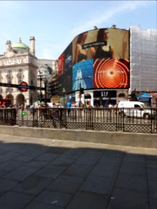 London - Piccadilly Circus, buildings and tube access photo