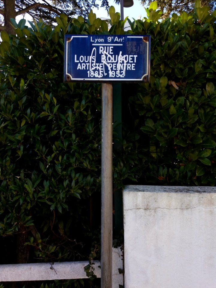 Lyon 9e - Rue Louis Bouquet, plaque
