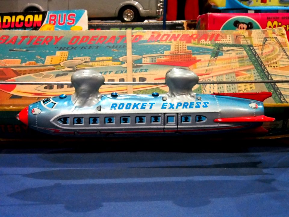Litho tin toy MONORAIL ROCKET-SHIP - LINEMAR, Rocket Express pic6