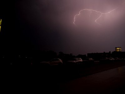 Lightning at thunderstorm from Spandauer-See-Brücke 74