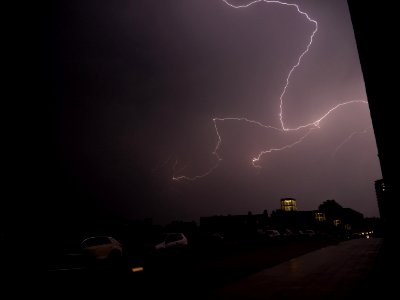 Lightning at thunderstorm from Spandauer-See-Brücke 99