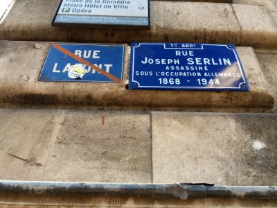 Lyon 1er - Rue Joseph Serlin, ancienne plaque rue Lafont