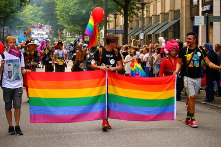 Rainbow demonstration hamburg photo