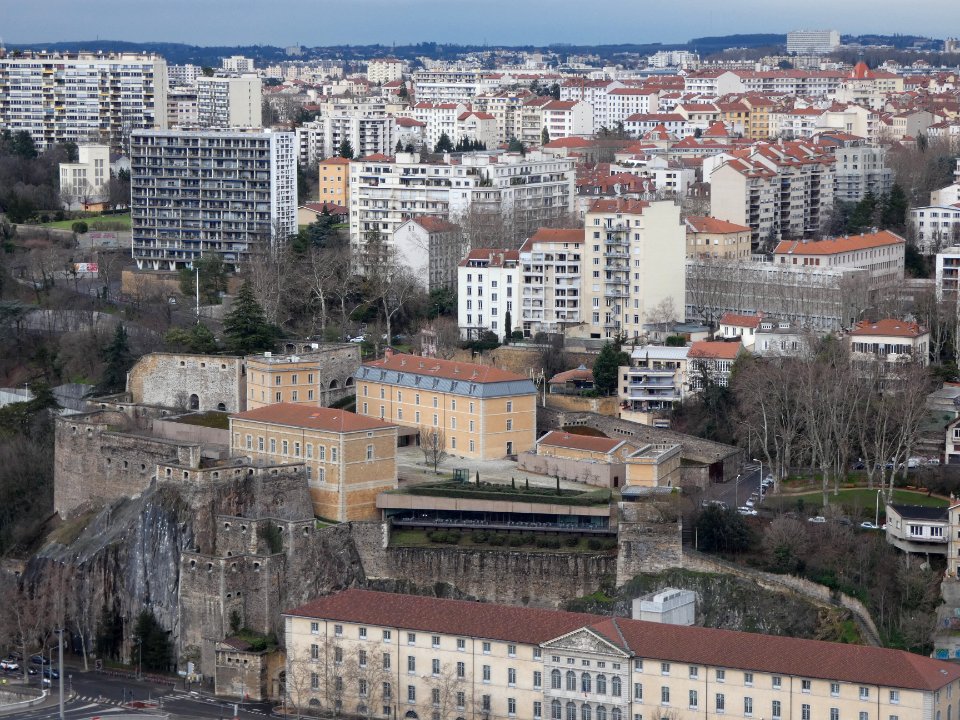 Lyon 1er - Fort Saint Jean - Vu depuis le toit d'un immeuble montée de l'Observance