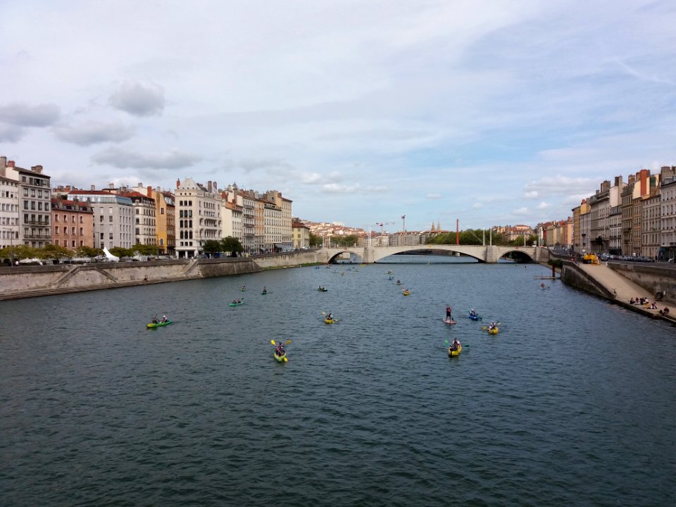 Lyon 2e - Passerelle Paul Couturier - Lyon Kayak 2019, vers le nord (1)