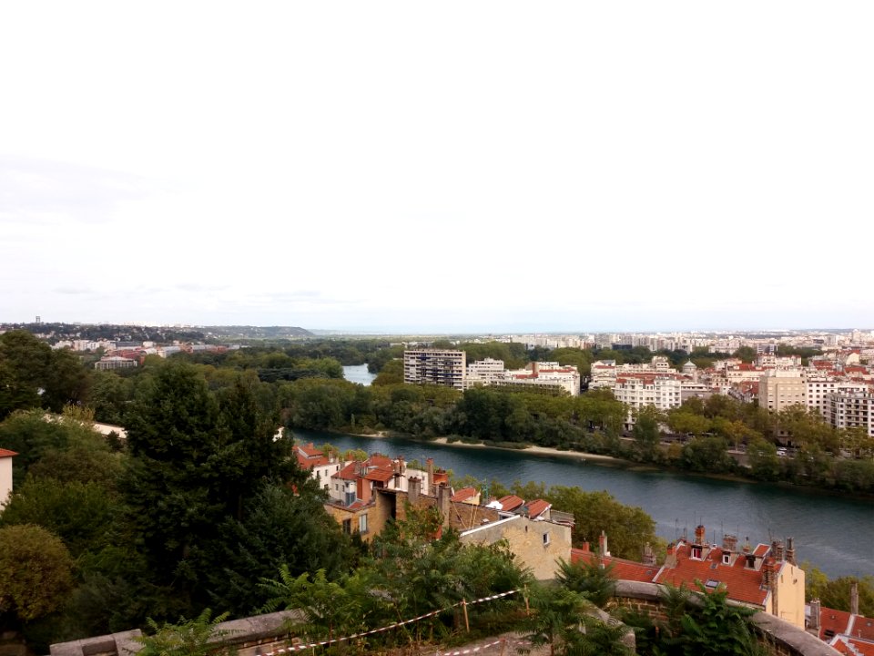 Lyon 1er - Bastion Saint Laurent, vue sur le Rhône et le 6e arrondissement