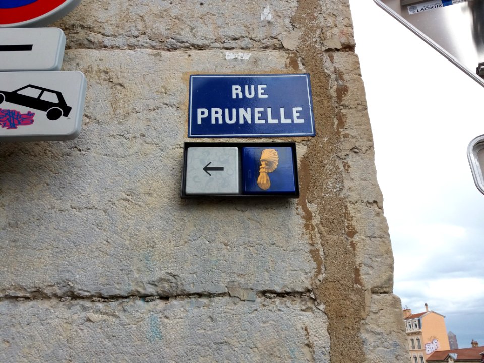 Lyon 1er - Rue Prunelle, plaque