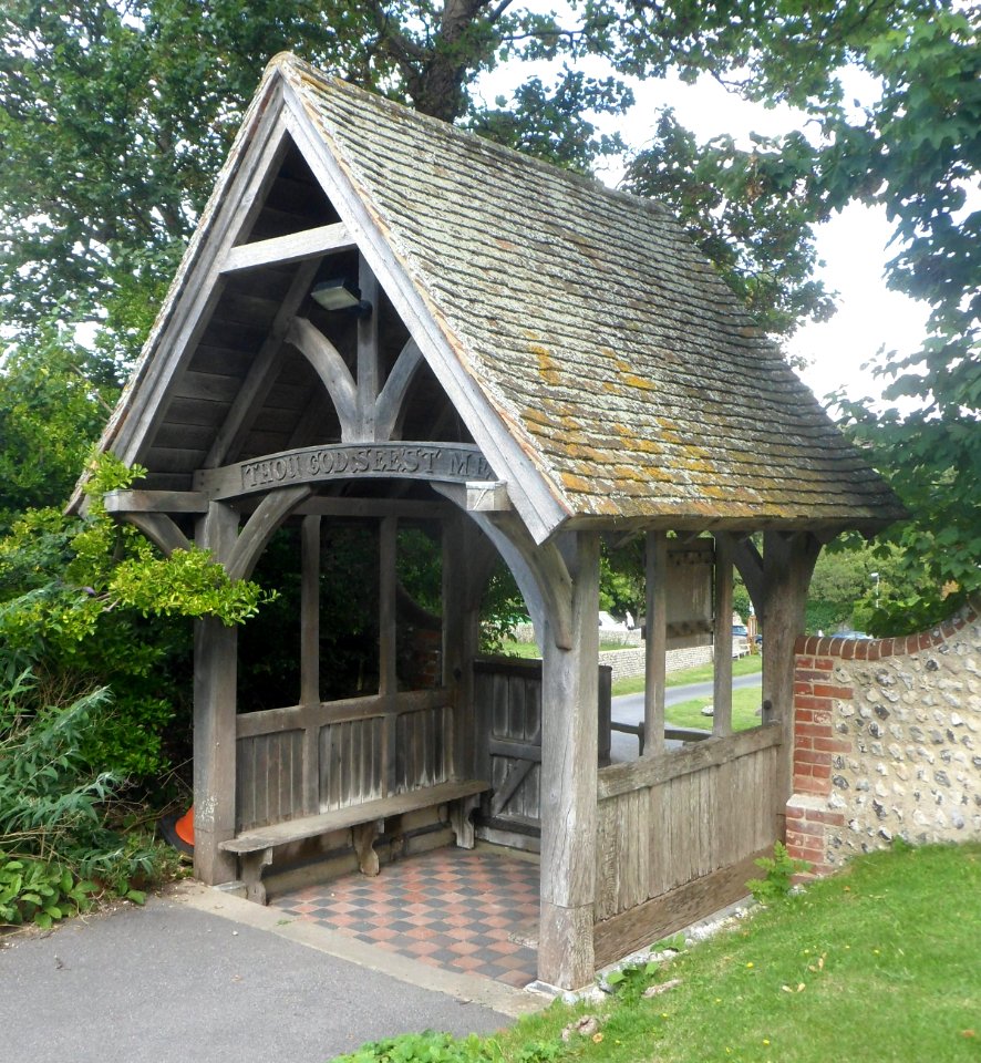 Lychgate at St Wulfran's Church, Greenways, Ovingdean (August 2014)