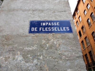 Lyon 1er - Impasse de Flesselles, plaque