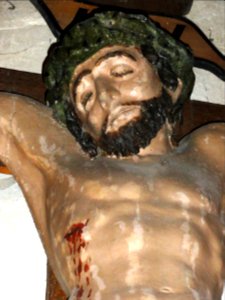 Longeville-en-Barrois (Meuse) église, Christ en croix, XVIeme, detail