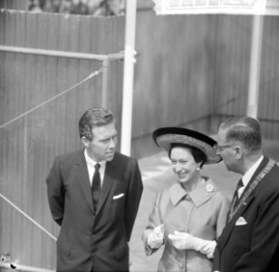 Lord Snowdon, prinses Margaret en de burgemeester bij de RAI in Amsterdam, Bestanddeelnr 917-7724